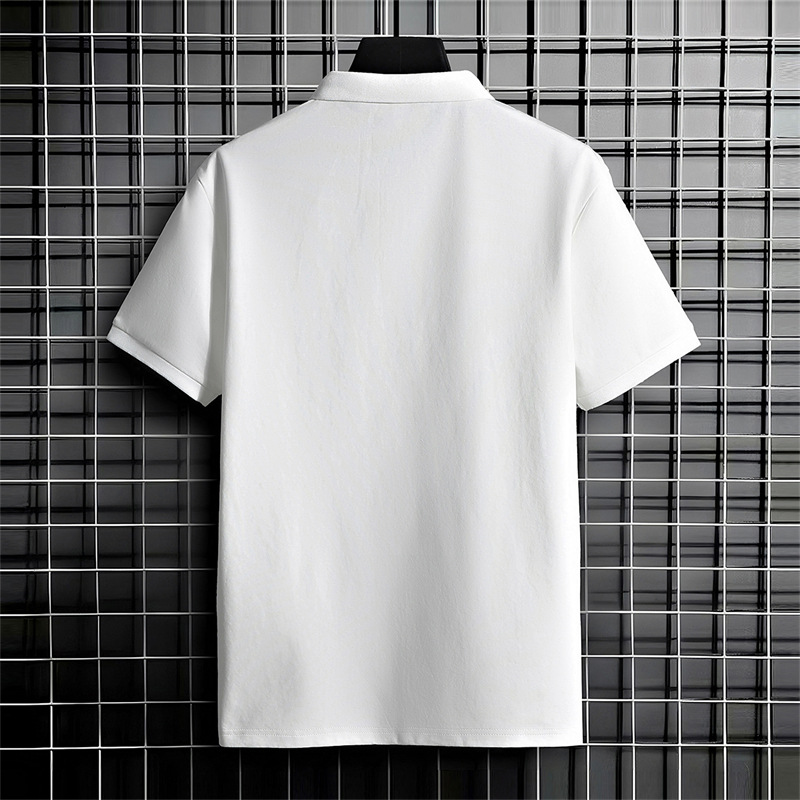 Polo de manga corta verano para hombres nueva tendencia casual bordado top suelto camiseta más grasa ropa de hombre de talla grande