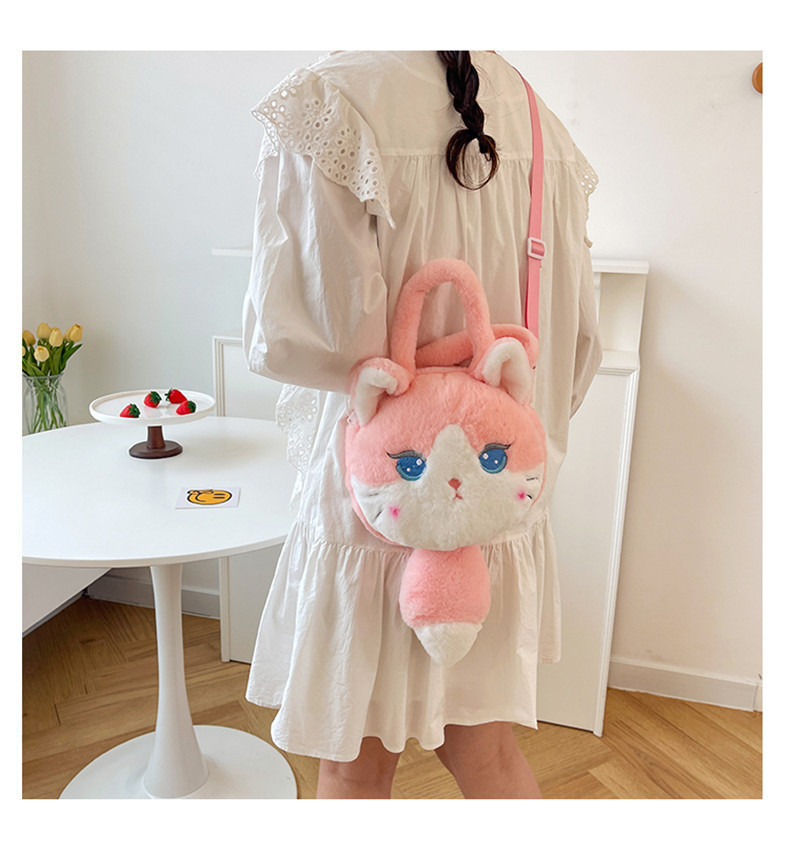 137g Weight Zipper Closure Type Single Shoulder Strap, Top Handle Strap Type Shoulder Bag Bags Type Casual Occasion Plush Material Animal, Cartoon Pattern Spring, Autumn&Winter Season Kid'S Gender Cute Style Round Shape Kid'S Plush Animal Cartoon Cute Round Zipper Shoulder Bag 16