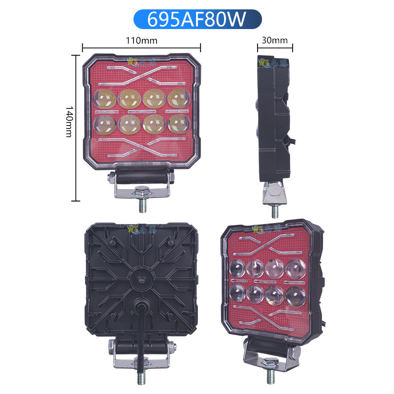 Lámpara de camión LED luces todoterreno faro de techo de alta potencia 4 pulgadas lámpara cuadrada parpadeo de pavimentación de pavimentación de la lámpara transformada image 7