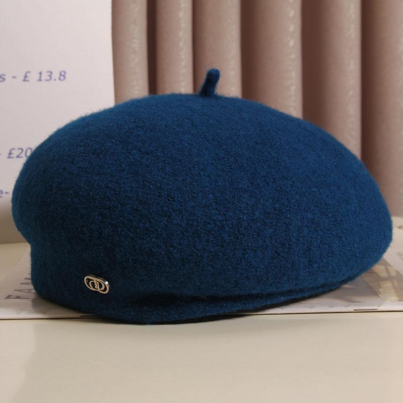 French Retro Wool Beret For Women Elegant Winter Accessory_voghion.com