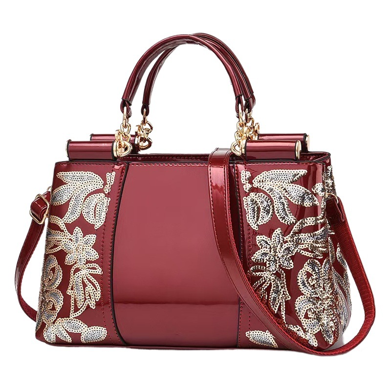 En stock europeo y americano retro mamá bolsa moda bronceado bolsa de asas de alto sentido bolso de la momia de gran capacidad bolso de las mujeres