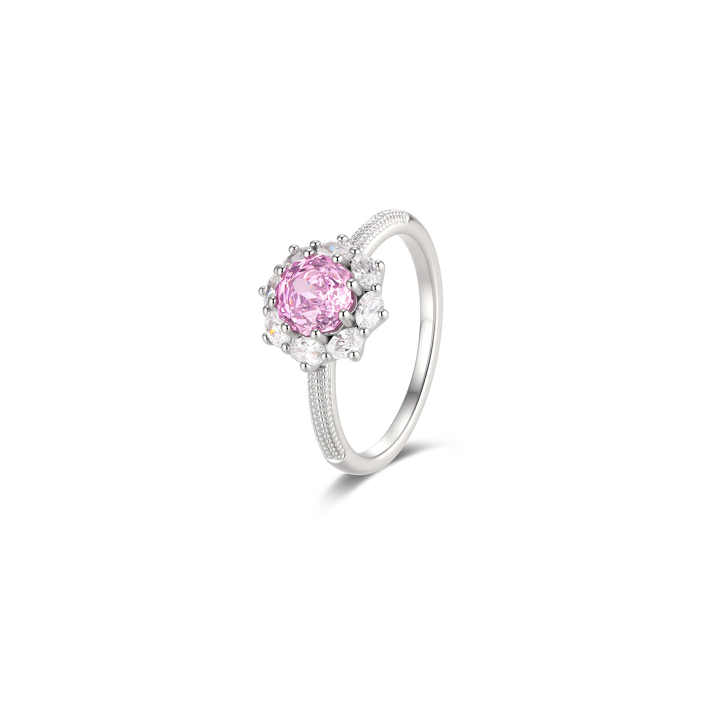Xuping corte rosa romántico ligero lujo anillo de bronce chapado en blanco anillo serie de color al por mayor