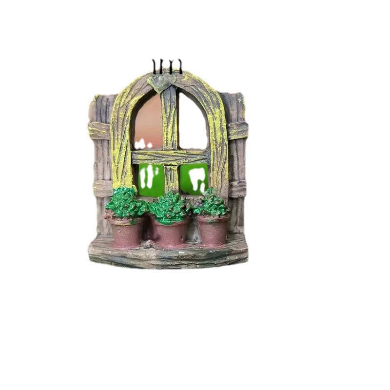Pecera Decoración de paisajismo Simulación Pastoral Ventanas Pequeñas Accesorios para marcos de fotos Ventanas de resina y ventanas de arena Ventanas de flores pastorales