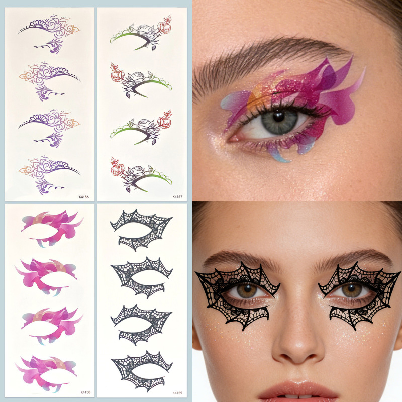 Internet Celebrity New Trendy Convenient Fake Eyelashes, Eyeshadow Tattoo Stickers, Realistic Disposable Tattoo Stickers, Eye Makeup Stickers, Makeup Stickers