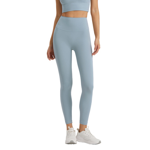 Carefully selected lycra nude anti-rolling high-waisted pocket yoga pants without T-line peach hip lifting and tummy control sports tights