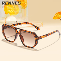 2024新款復古雙梁飛行員不規則遮陽墨鏡戶外騎行穿搭必備太陽鏡