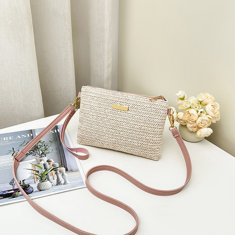 Bolsas de paja transfronterizas 2025 bolsas de damas bolsas cuadradas pequeñas bolsas de tendencia una generación de bolsas de mano