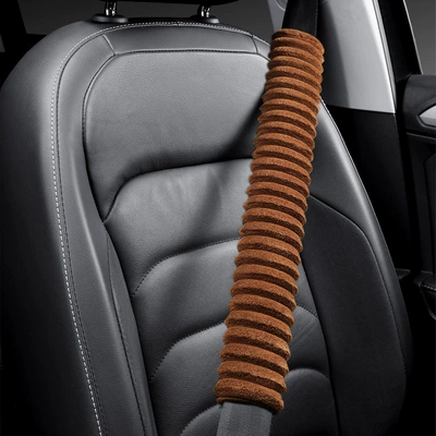 Car Truck universal winter: Seat belt shoulder pad - brown-50cm-per-piece