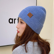 秋冬新款时尚洋气网红毛线帽子男保暖针织帽跨境ins潮女士针织帽