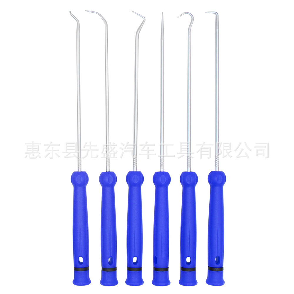 6 조각 후크 (파란색) 투명 가방