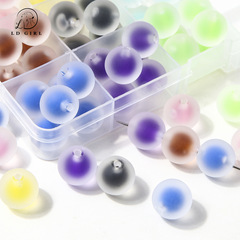 16mm磨砂糖心圆珠串珠糖果色直孔圆珠散珠diy半成品饰品配件散珠