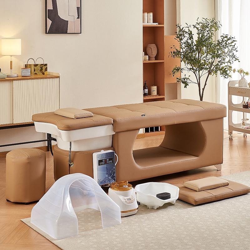 Cama de lavado de cabello de alta calidad, cama de masaje, peluquería, salón de belleza, calentador de agua, ciclo de agua de temperatura constante, fumigación tailandesa
