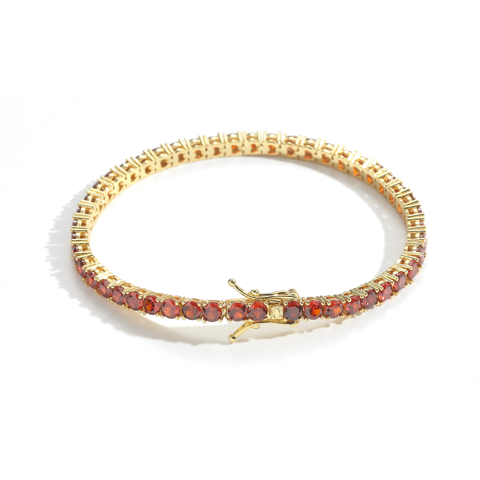 tennis red fashionable universal bracelet with zircon hip-hop style…