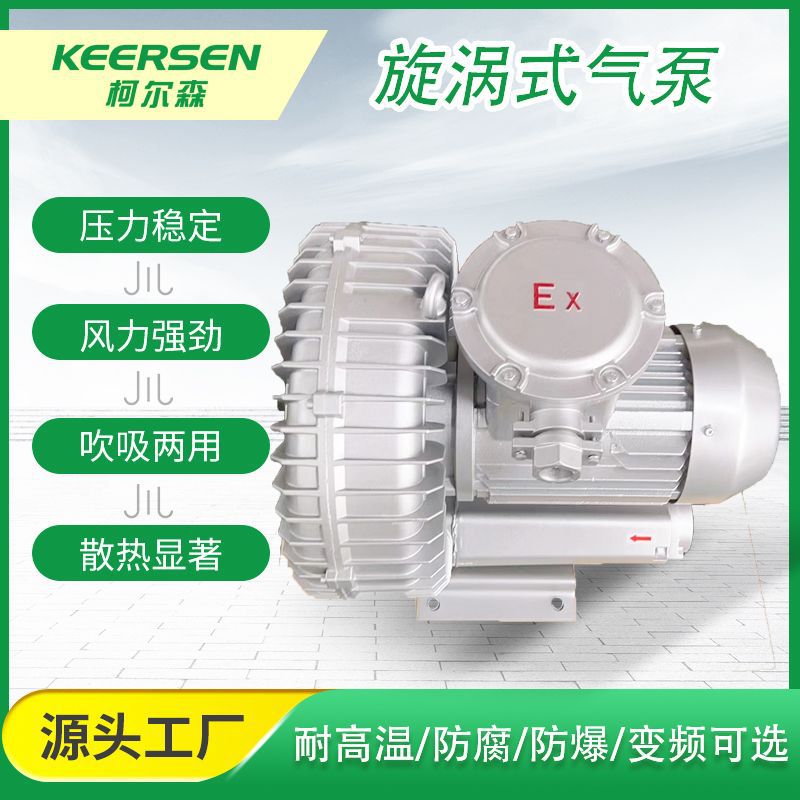 2RS 710-H37 4KW粉尘防爆高压风机旋涡气泵 吸尘隔爆高负压鼓风机