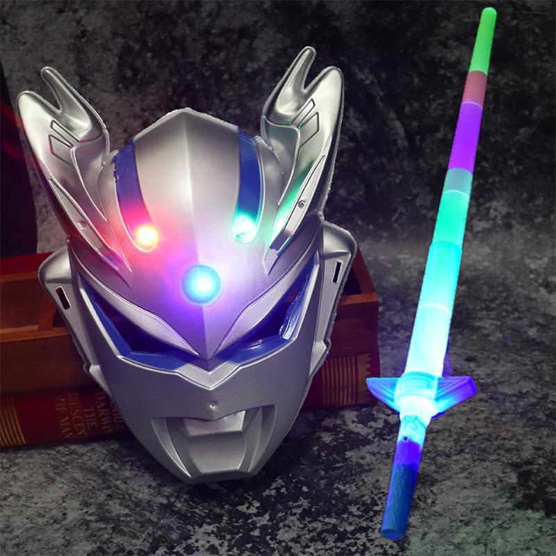 Cerro Autot máscara de niños luminosa máscara de casco de Digia Cerro armas juguetes para niños espada cuerpo