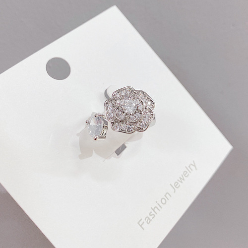 Niche Design Fashionable Female Ring Sweet Gift Versatile Daffodil Petal Living Open Finger Ring Xiahongbo Same Style