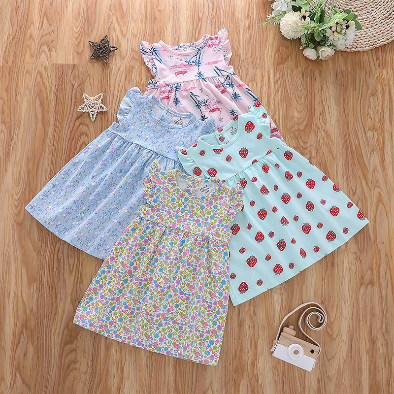 Baby skirt summer leisure baby print fly...