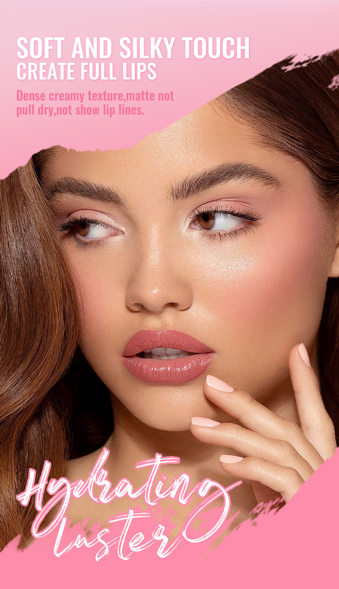 Cross-border waterproof and moisturizing Lipstick HANDAIYAN velvet lipstick enhances complexion. 8-color natural moisturizing lipstick in stock details Picture