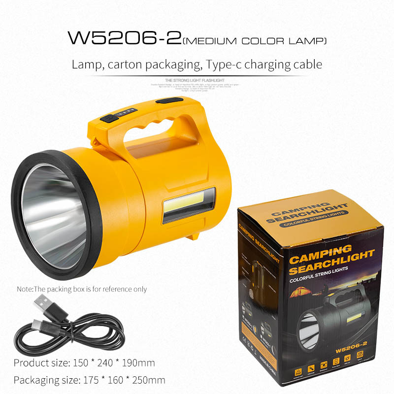 Nuevos productos transfronterizos RGB lámpara de mano de búsqueda de viaje al aire libre luz de búsqueda de luz de larga duración P50 lámpara de mano