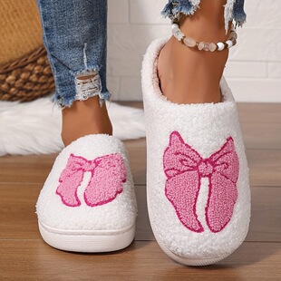 U 86601 Pink Bow Winter Slippers ��ɫ�����Y��Ь �W���羳