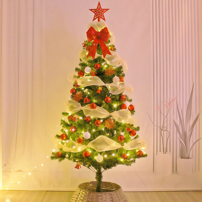 26cm red roja de navidad decoración de navidad red yardiy caja de baterías de árbol de navidad seda cuerda de luz LED