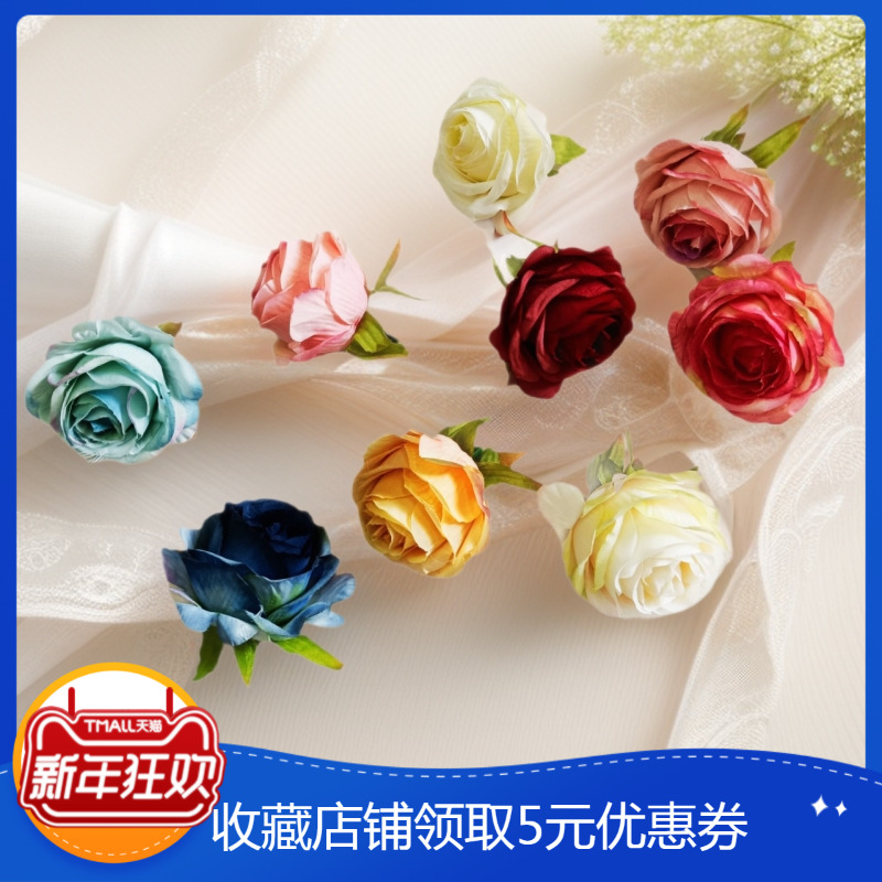 Simulated Rose Flower Silk Flower Wreath, Handmade DIY Decoration for Clothes, Shoes, Hats, Wedding Decorations, Artificial Flowers