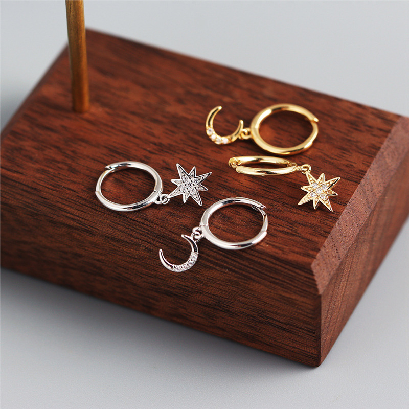 New Trendy Stud Earrings Moon Stars Simple Earringspicture10