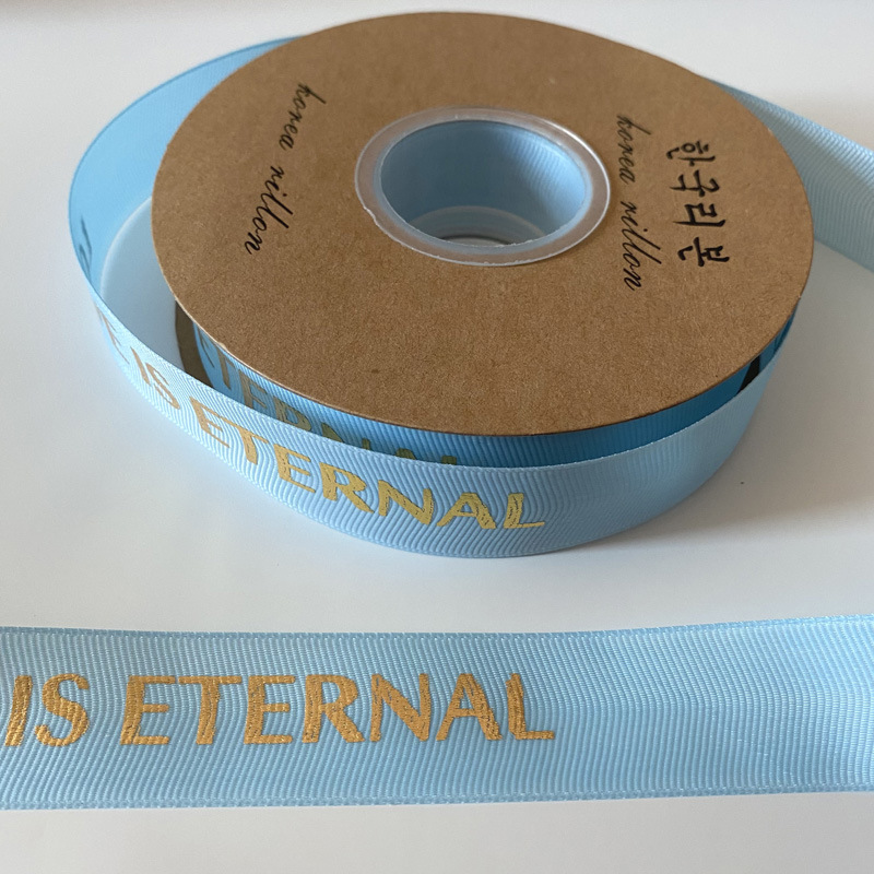 Stock 1CM estampado letras inglesas roscado cinta flores pastel de regalo decoración hecha a mano DIY cinta de alta densidad