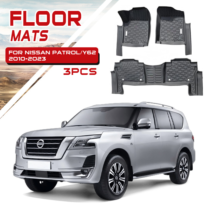 Para Nissan Patrol Y62 alfombrillas impermeables antideslizantes TPE alfombrillas Nissan Patrol Floor mats