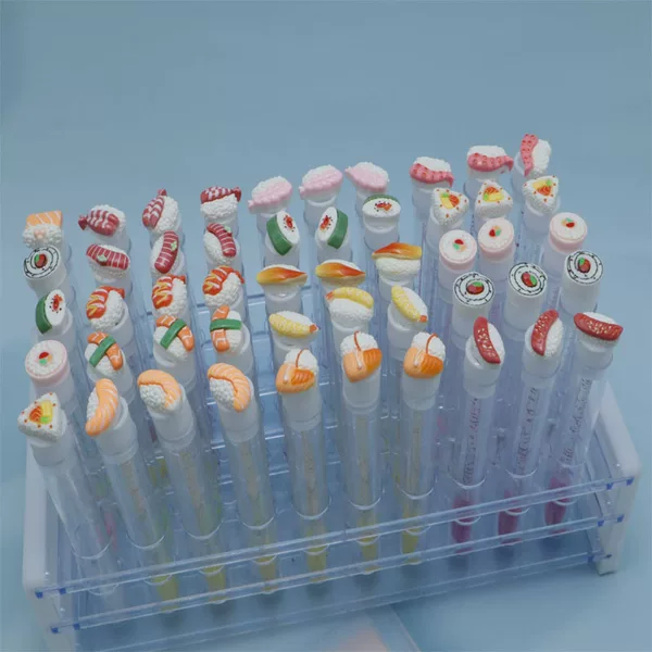 Cartoon Sushi Tube Eyelash Brush, Individually Packaged, Disposable Test Tube Eyelash Comb, Spiral Portable Makeup Brush