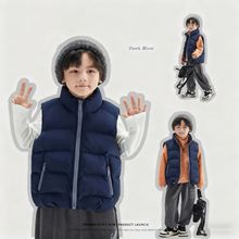 儿童羽绒棉马甲宝宝男童棉背心女童加厚洋气坎肩秋冬外穿马夹外贸