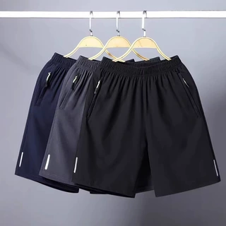 男士短裤休闲裤大码男款跑步运动短裤夏季薄款冰丝速干五分裤直筒