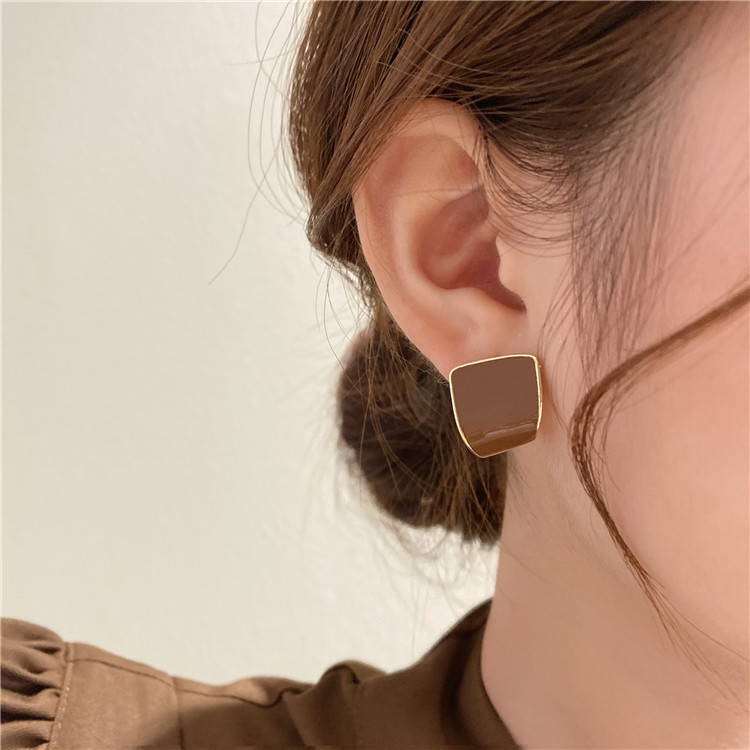 1 Pair Retro Geometric Alloy Enamel Womenu0027S Ear Studs