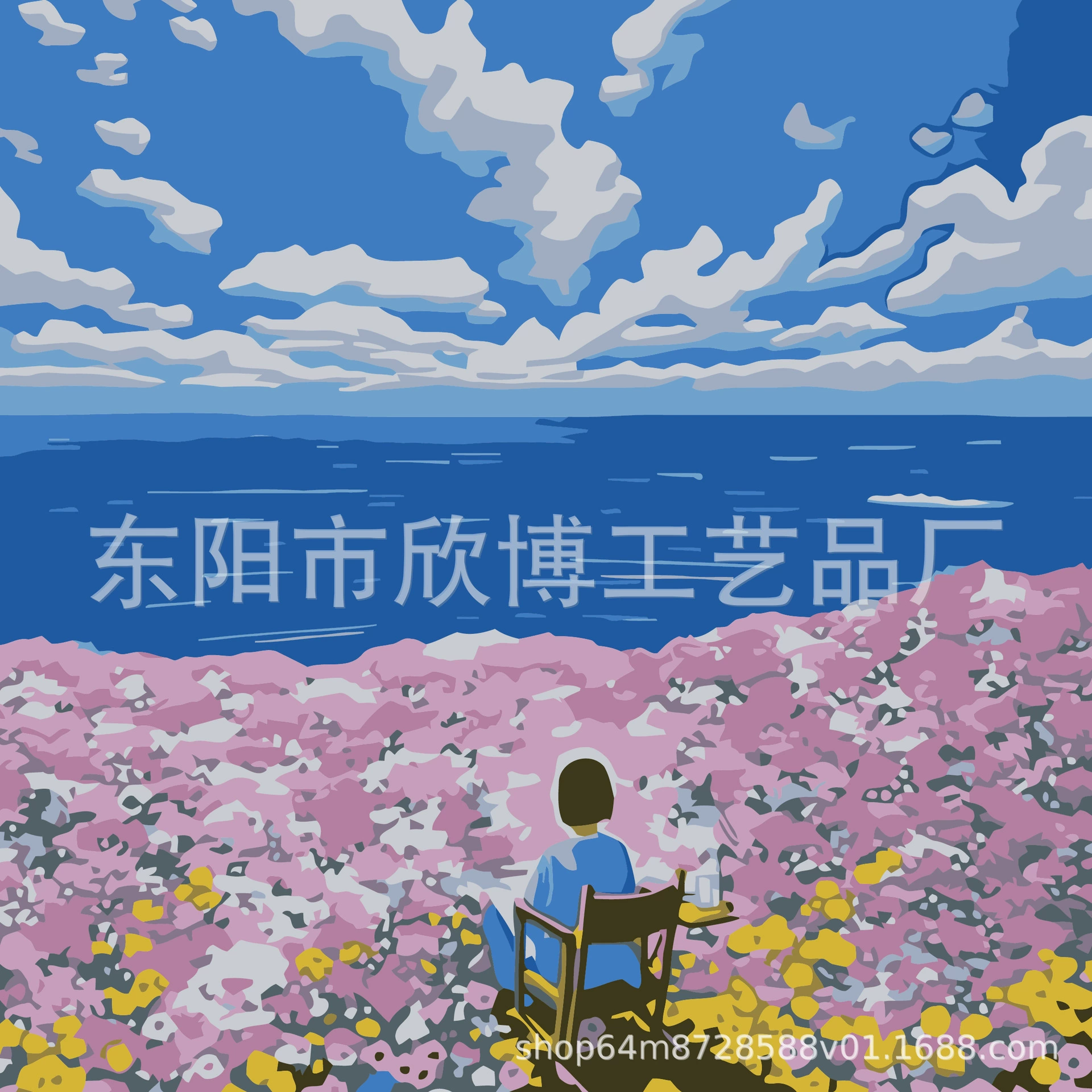 Direct from factory DIY digital oil painting children's hand-painted cartoon coloring stress relief 20*20 landscape floral oil painting