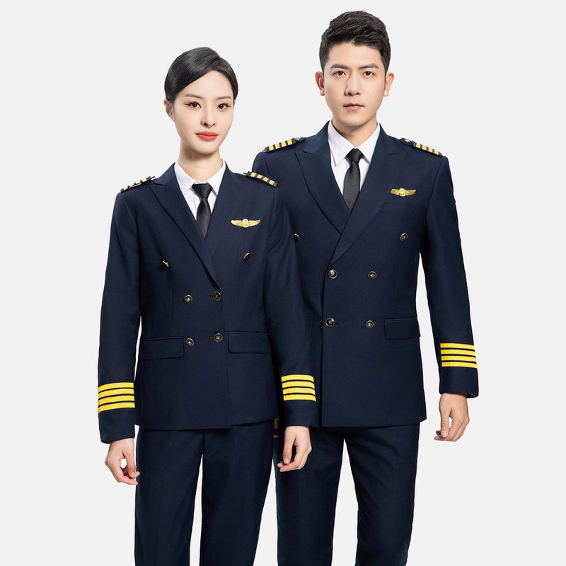 Captain's Uniform, Air China Flight Attendant Pilot Suit, Security Work Clothes Suit, Concierge Suit, Jacket, Image Guard Clothing