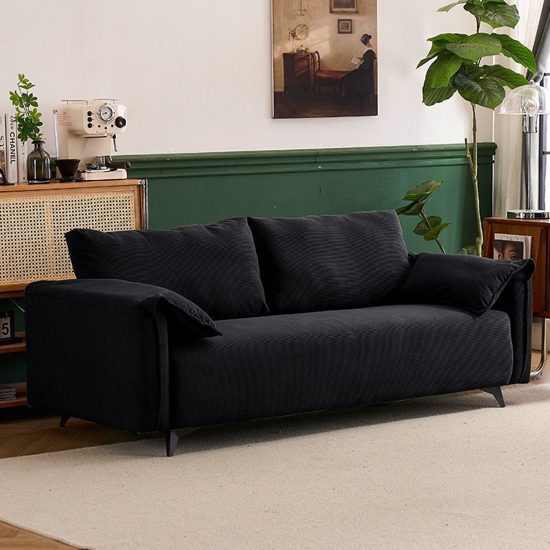 Two-Seater Nordic Homestay Style Sofa for Small Living Rooms, Elephant Ear Fabric Corduroy Cat Scratch-Resistant Leather Sofa in a Straight Row