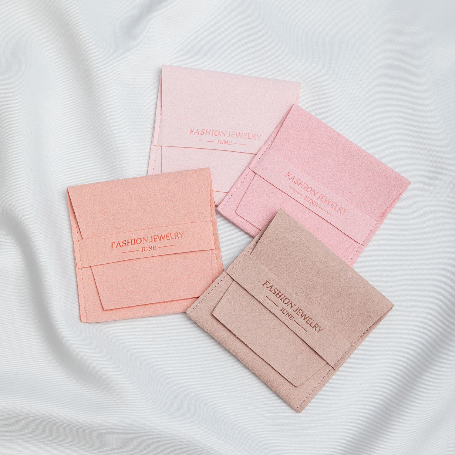 现货饰品包装袋 奶茶裸粉色超纤绒布袋多色可选珠宝收纳袋 印logo