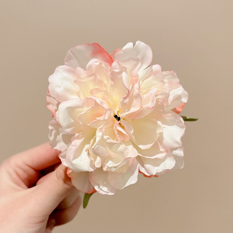 超仙唯美玫瑰花发饰仿真花夹海边度假风抓夹拍照绝美半扎发鲨鱼夹|undefined
