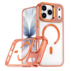 iPhone17ProMax対応 光沢のある磁気ワイヤレス充電対応スマホケース Apple16透明耐衝撃保護カバー
