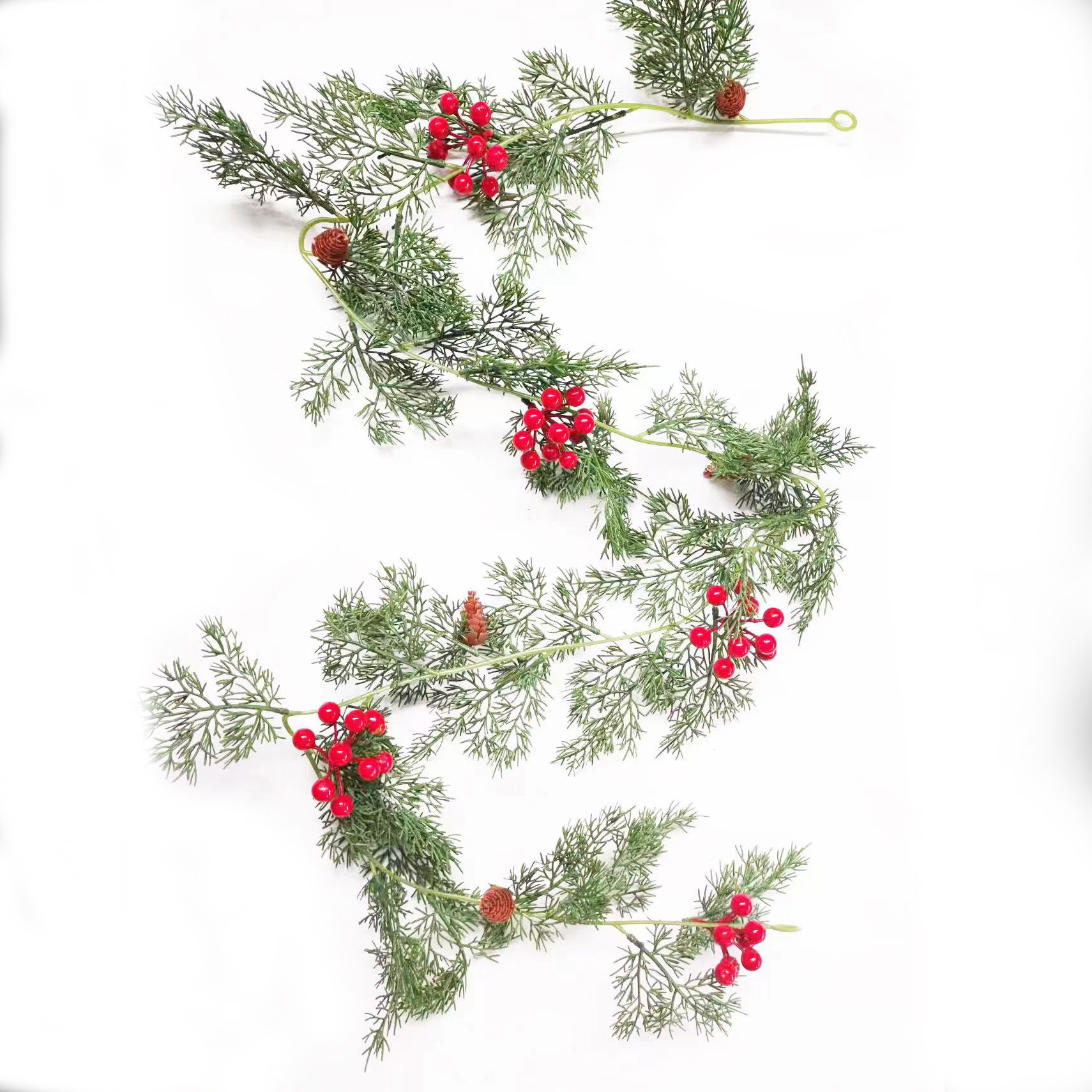 2022 nuevo LED Pine Leaf Berry ratán Navidad casa Ventana de pared decoración del Gabinete foto camino