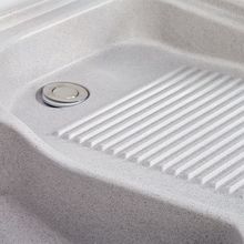 石英石洗衣池家用阳台带搓衣板室外庭院洗衣台盆大理石一体洗E18