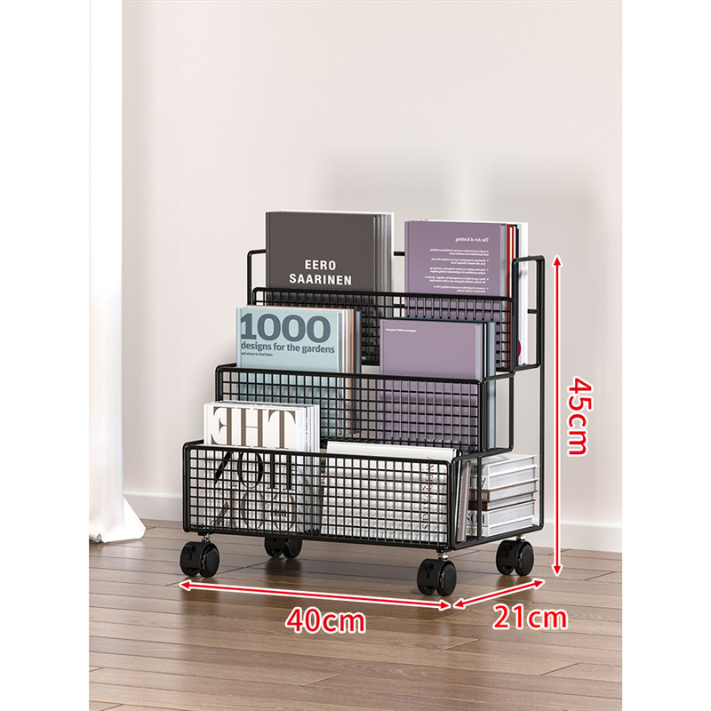 机の下の物置棚の移動収納棚の床のプーリー付きの小さい本棚の机の下の棚の本の物置棚の事務机