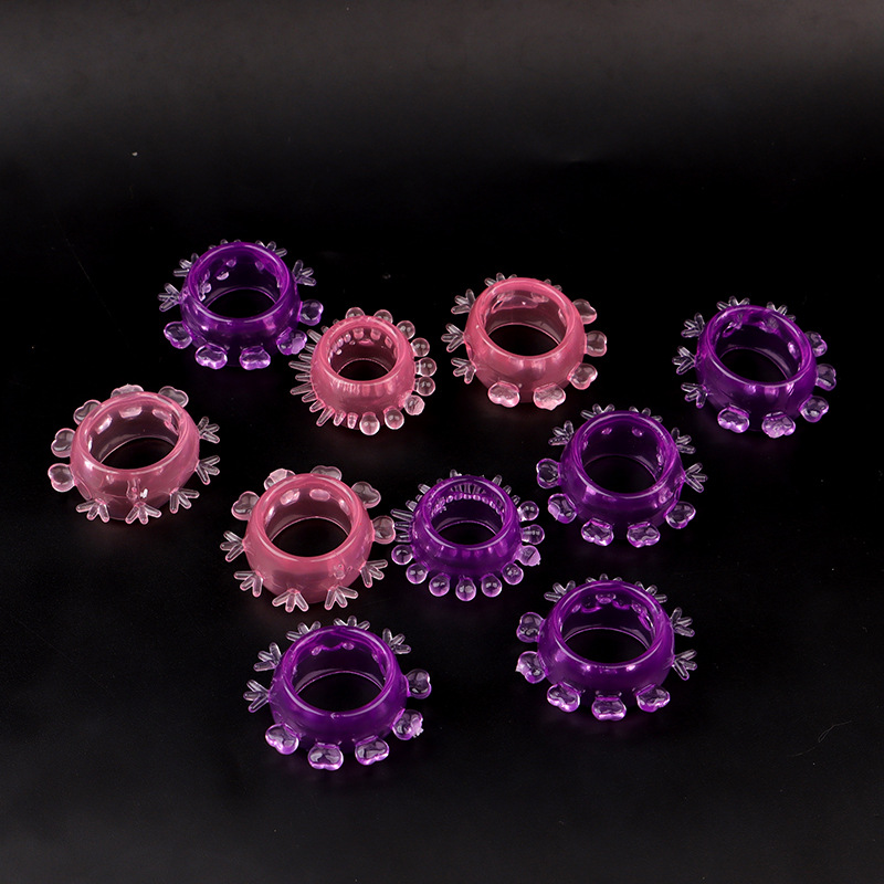 TPE Locking Cock Ring, Purple Foreskin Restraint Ring for Men — detail image 3