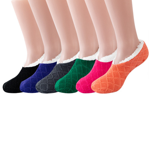 Sock covers American sherpa floor socks Zhuji socks early education non-slip shoe covers adult winter plus velvet home slipper socks