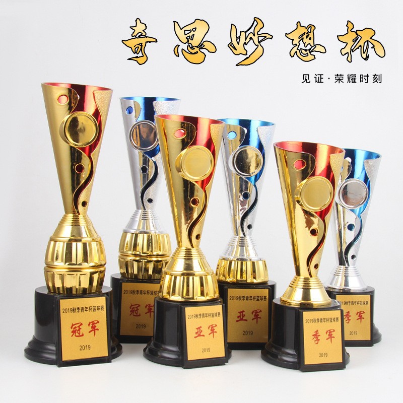 Trofeo de plástico nuevo deporte de alto nivel fútbol baloncesto bádminton tenis de mesa billar trofeo campeón de equipos