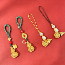 福字金葫芦镂空吊坠男女款钥匙扣直播电商供货批发手机链挂绳挂件