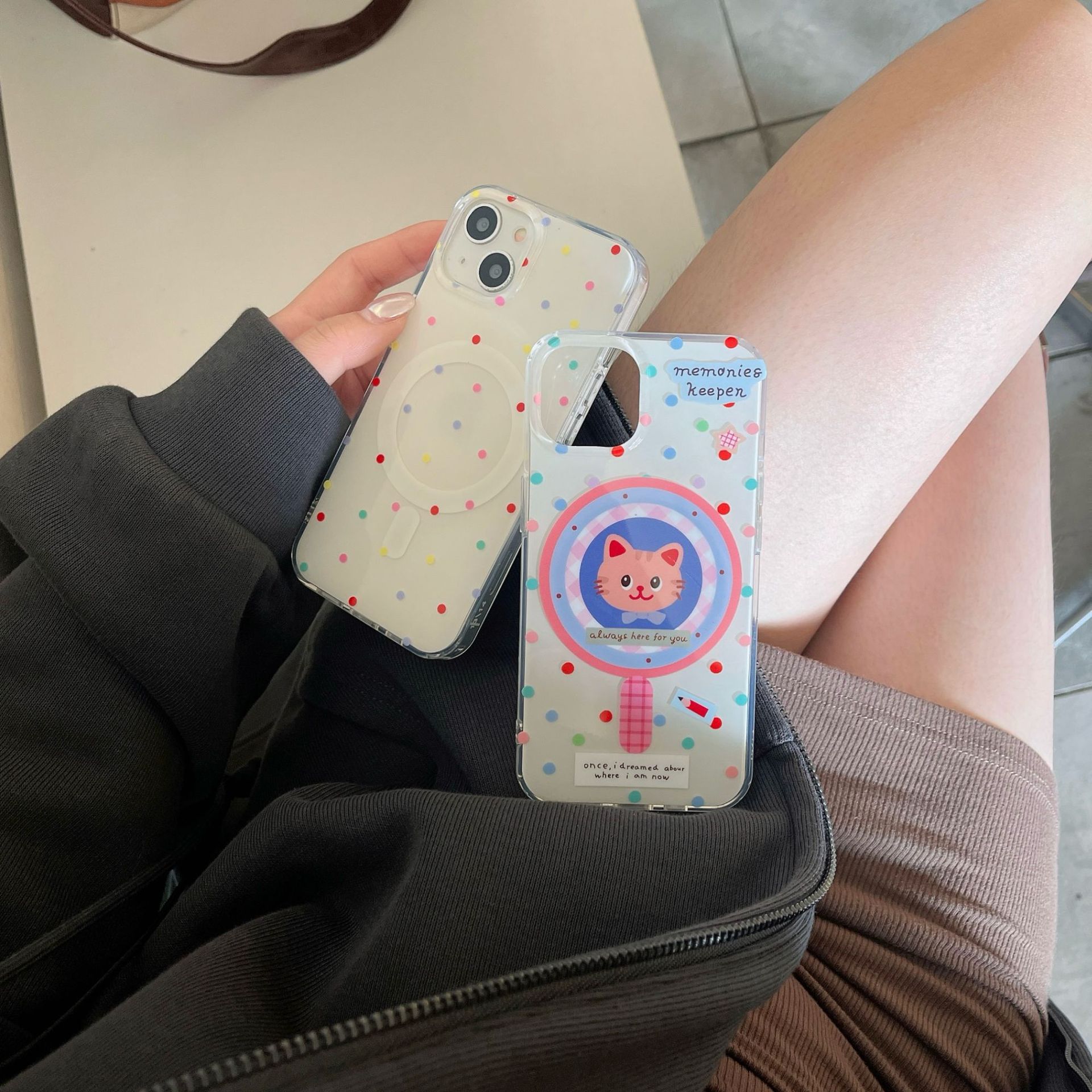 Ins color lunares atracción magnética gato para iPhone14/15ProMax funda para teléfono 12 Apple 13 hembra 14 duro