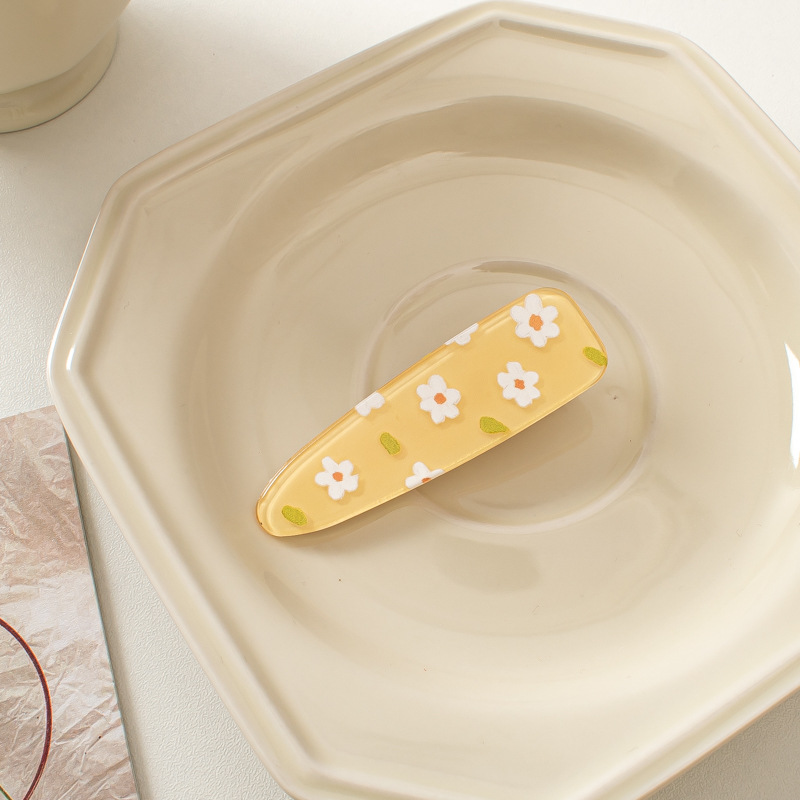 10g Weight Hair Clip Hair Accessories Type 1 Piece Quantity Holiday, Daily Occasion Acrylic Material Plumeria Pattern All Seasons Season Women's Gender Sweet, Pastoral Style Sweet Pastoral Women's Plumeria Acrylic Hair Clip 17