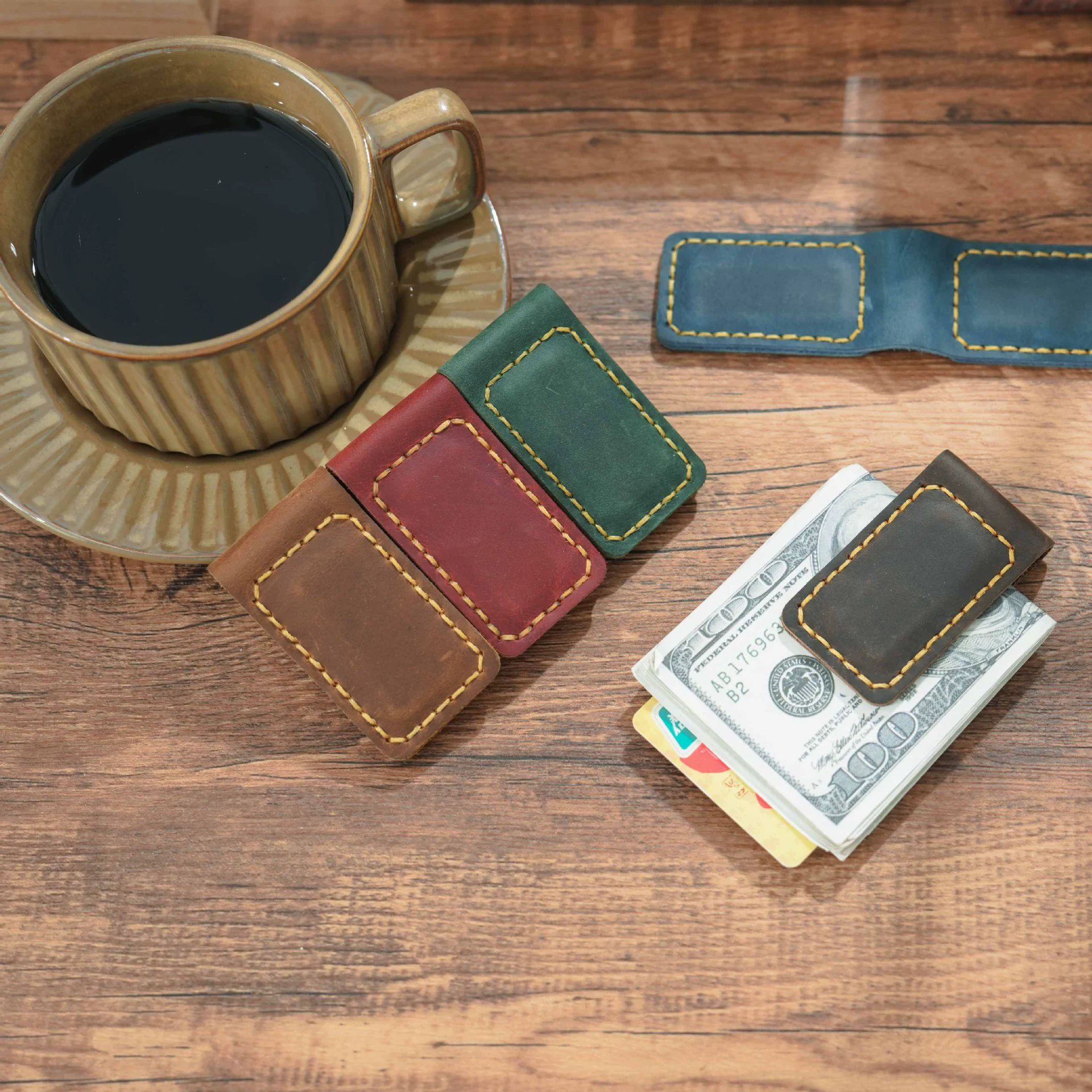 Кожаный ретро money clip с магнитом, канцтовары, Amazon