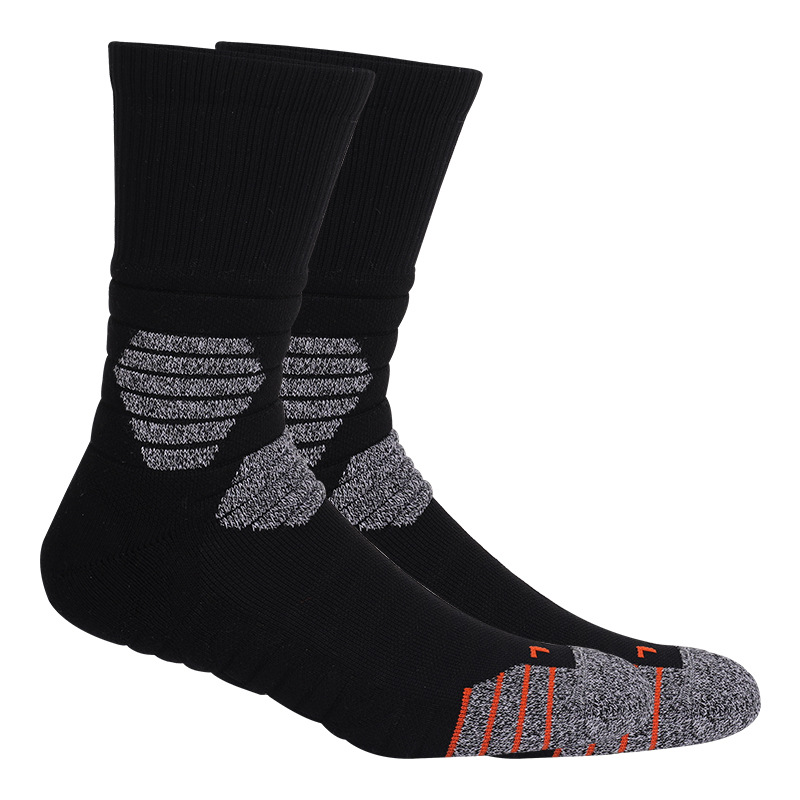 Calcetines de baloncesto Elite para hombre de Mingjun Training, parte inferior de toalla gruesa, calcetines deportivos antideslizantes, prácticos calcetines de baloncesto Elite hasta la pantorrilla.